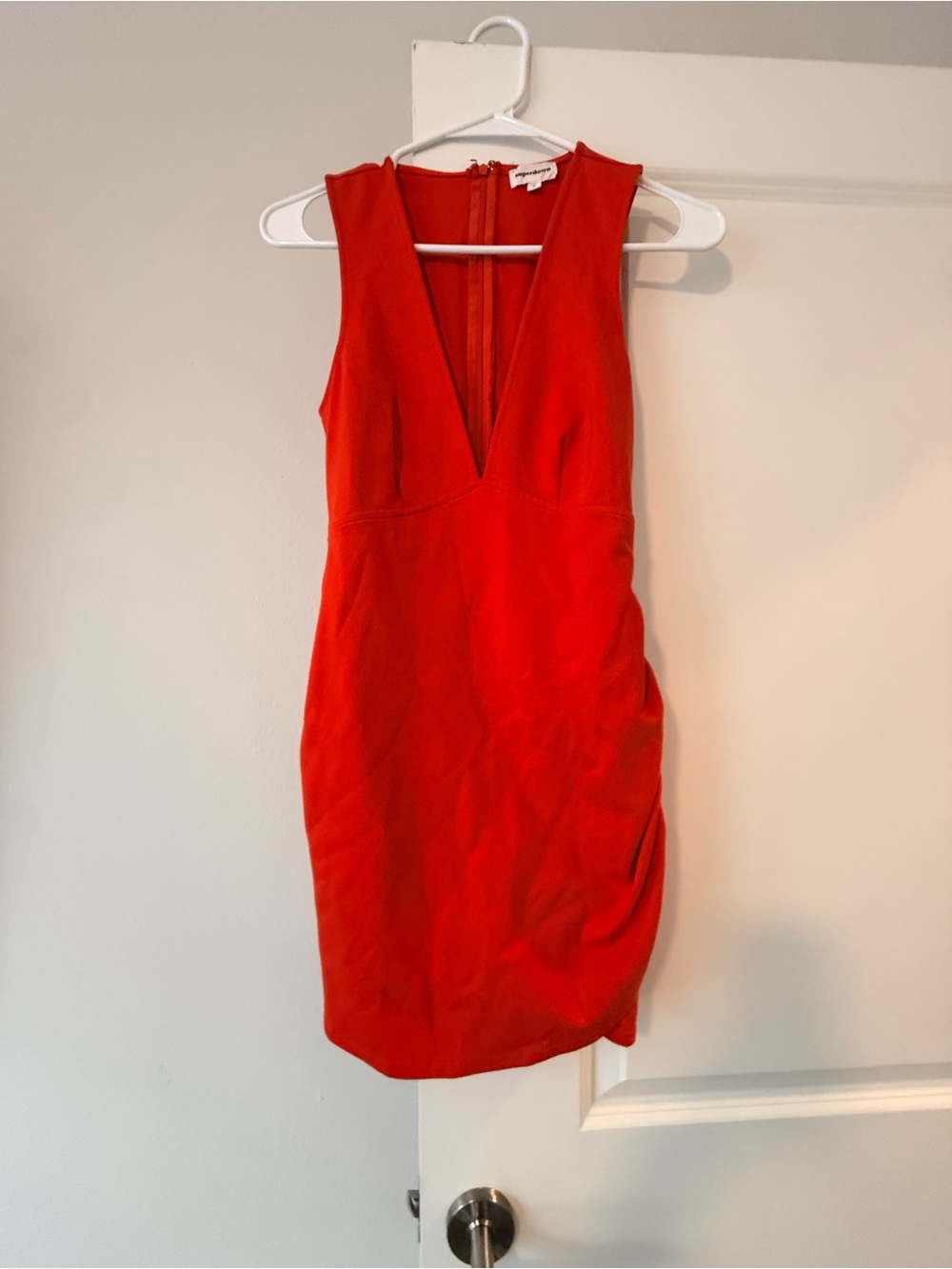 superdown Red Plunging V-Neck Mini Dress